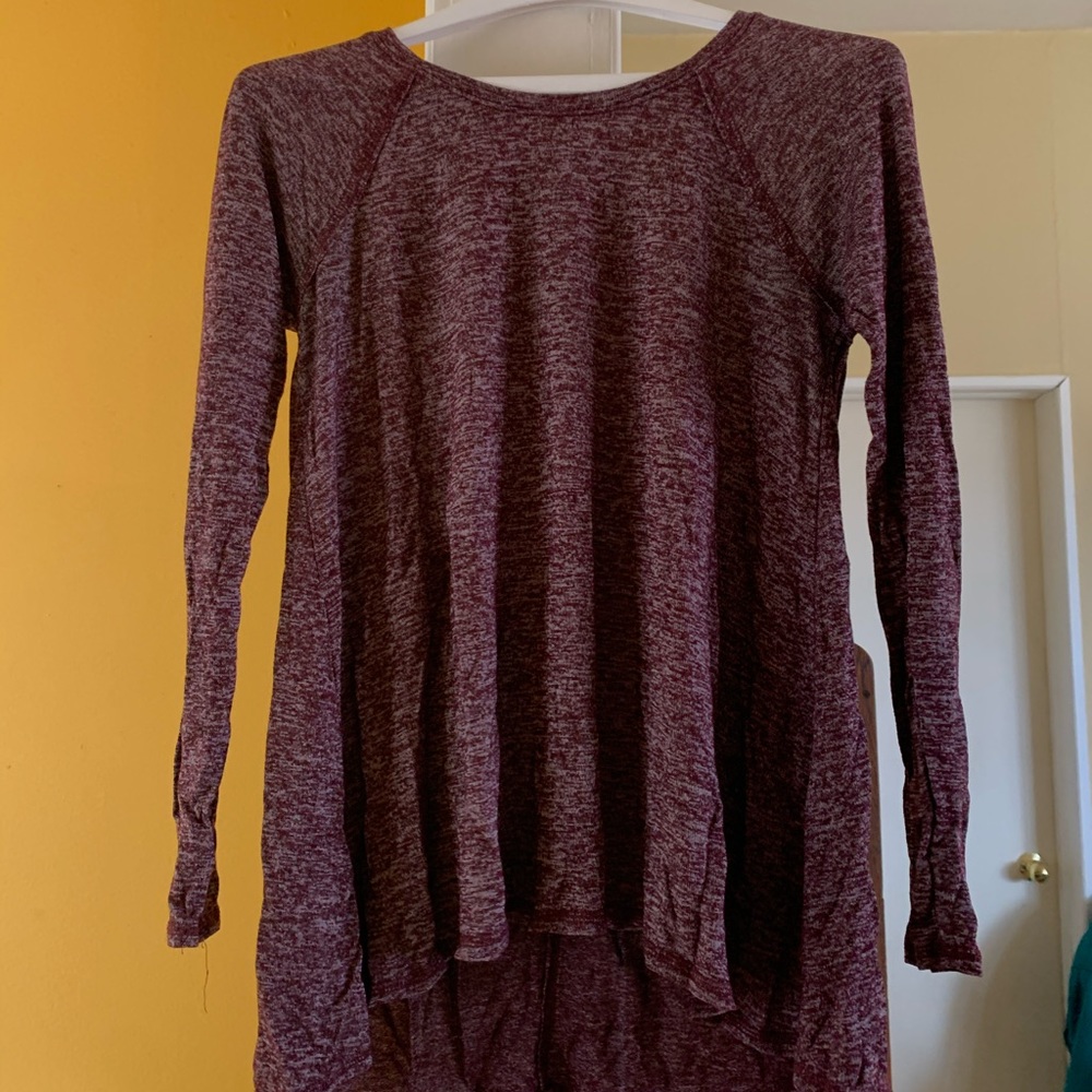 HOLLISTER✨Long Sleeve Shirt in Maroon x White